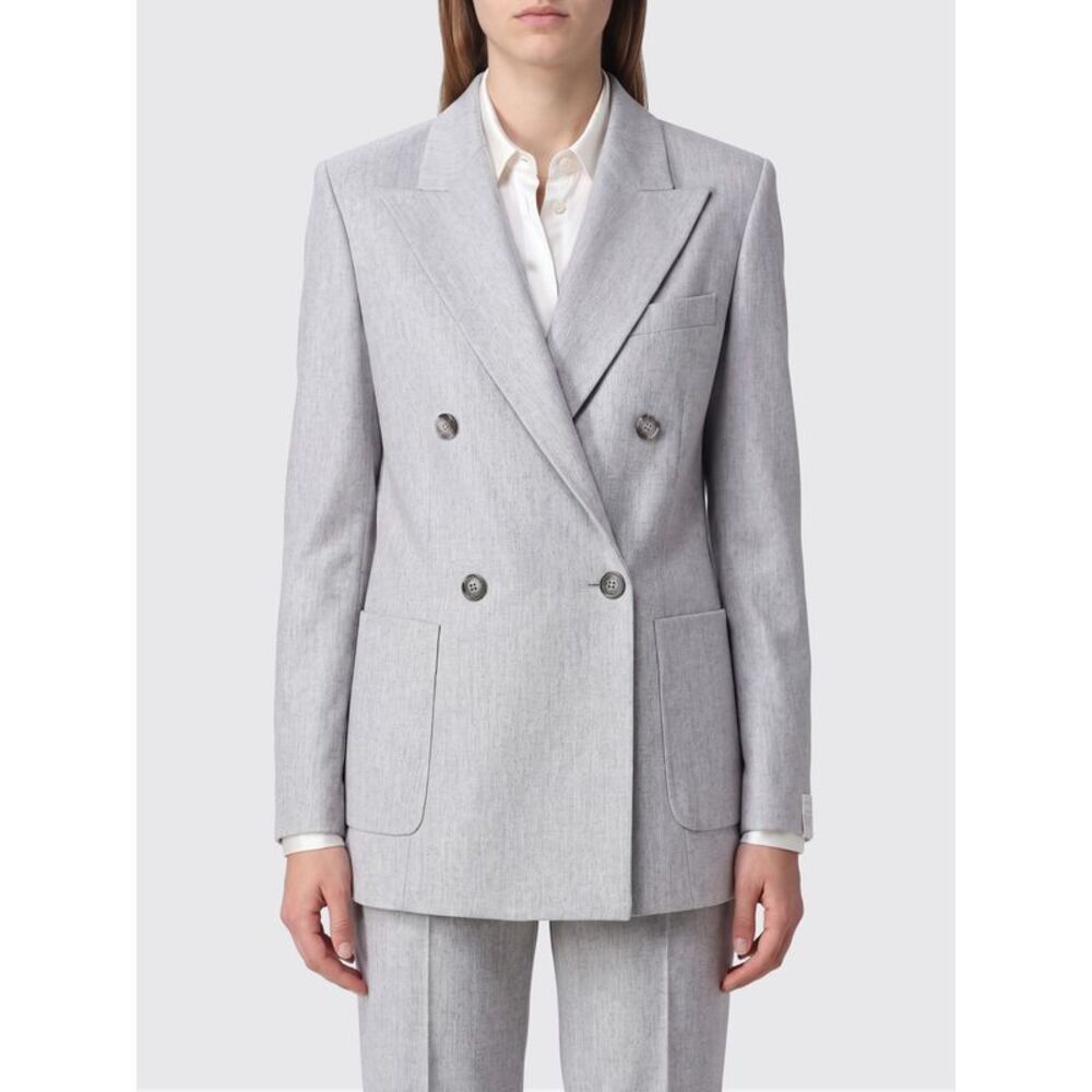 Eleventy Double-Breasted Wool And Cashmere Blend Blazer With Peak Lapels